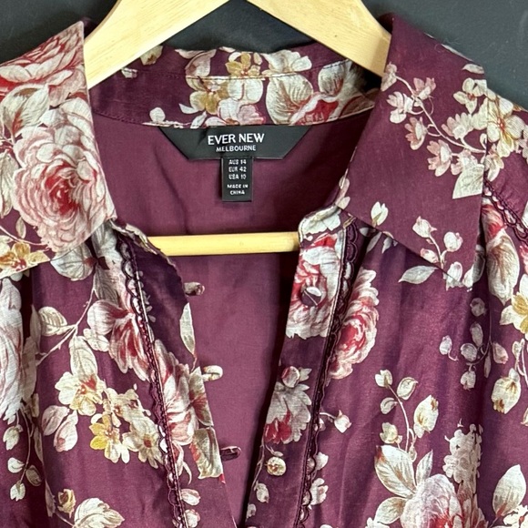 Ever New Purple Floral Long Sleeve Dress - Picture 14 of 14